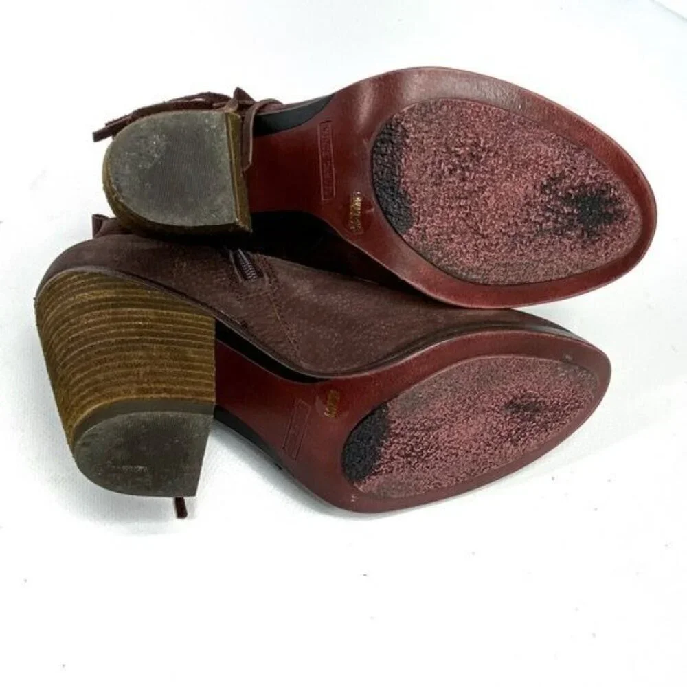 VINCE‎ CAMUTO Brown Fringe Ankle Boots/Booties 8.5